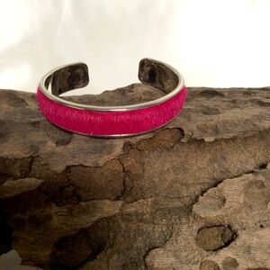 Cowhide Leather Cuff Bracelet Hand Crafted